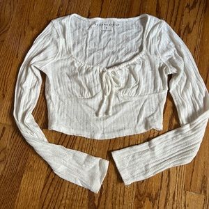 white cropped long sleeve